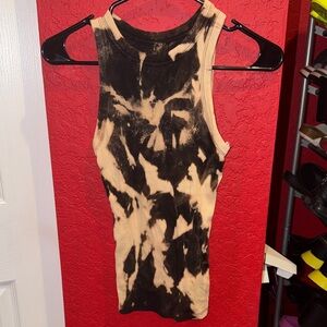 a new day Black and Tan Tie-Dye Tank Top